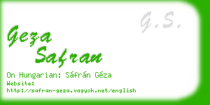 geza safran business card