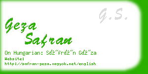 geza safran business card